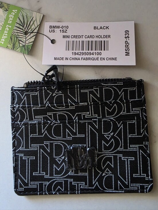 Badgley Mischka Handbags - Badgley Mischka Black Monogram Mini Card Holder Wallet NWT